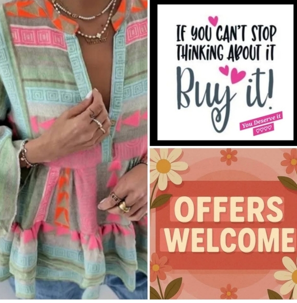 Tops - Vibrant Multicolor Women's Blouse. Excellent Condition NWOT Size SMALL